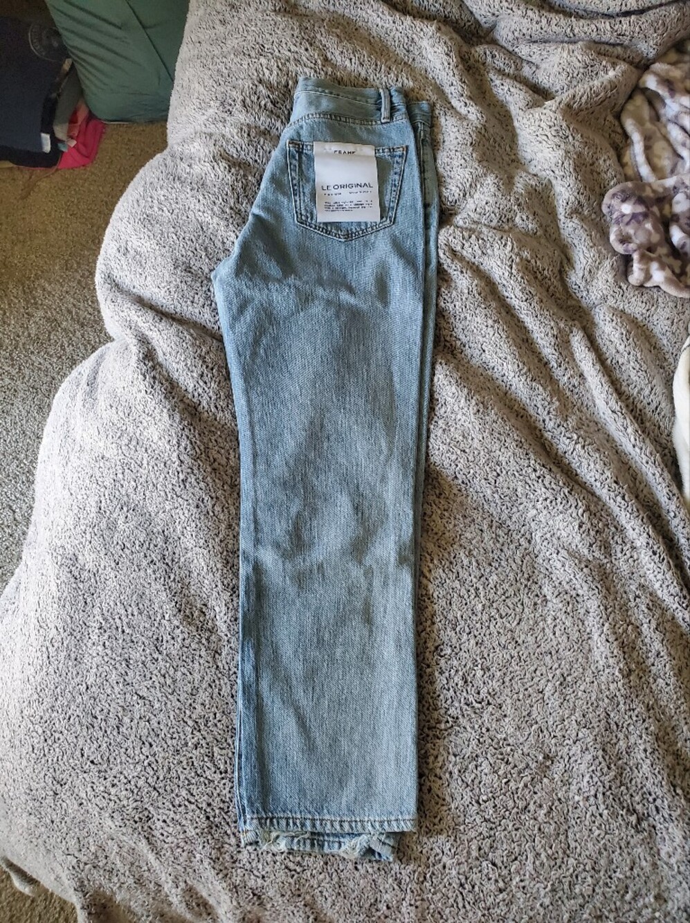 Frame Denim Light Blue Le Original High-Rise Straight Distressed Jeans size 28 - Picture 2 of 6